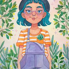 La Jardinera. Traditional illustration project by Luna Lee - 02.18.2021