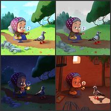 A crumb of hope — A project in Lighting Principles for Digital Painting. Children's Illustration, and Concept Art project by Beck Vincent - 02.18.2021