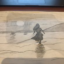 Chica en la orilla del mar . Een project van  Beeldende kunst van JaCques Bertrand - 19.02.2021