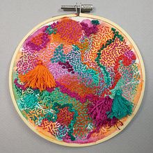 My final/course project in Embroidery and Watercolor Basic Techniques course. Embroider project by Yolanda Troncoso - 03.28.2021