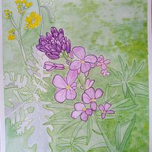 Flores con fondo y rotulado. Architecture, and Fine Arts project by Andrea Zamorano R. - 02.19.2021