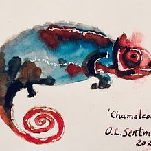 Chameleon. Watercolor Painting project by Orville Sentman - 02.19.2021