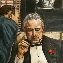 El Padrino. Watercolor Painting project by tpazlla - 02.19.2021