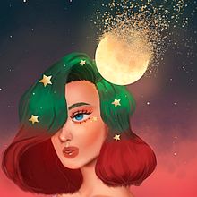 This is my final project which I call Luna. I still have a long way to go but I really enjoyed this course. I have to improve many things including the issue of blocking myself when drawing. I hope the teacher likes it too. Thanks.. Digital Drawing project by Roselly King - 02.20.2021