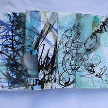Concertina book using asemic writing. Artistic Drawing, Bookbinding, and Creativit project by goldsmithlc - 02.20.2021