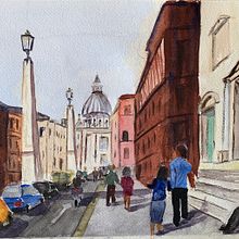 My project in Urban Landscapes in Watercolor course. Un progetto di Pittura ad acquerello di Willy van Dregt - 20.02.2021