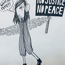 rebel-bird-self-portrait. Traditional illustration project by Caryn Jackson - 02.20.2021