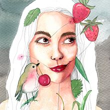 Mi Proyecto del curso: Retrato ilustrado en acuarela. Traditional illustration project by samahu22 - 02.21.2021