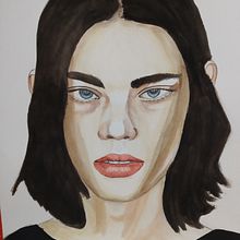My project in Watercolor Portrait from a Photo course. Portrait Drawing, and Watercolor Painting project by marinapiunti - 02.21.2021