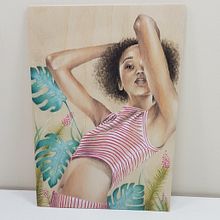 Mi Proyecto del curso: Acuarela sobre madera. Portrait Drawing, and Watercolor Painting project by Ana Martinez Garcia - 02.22.2021