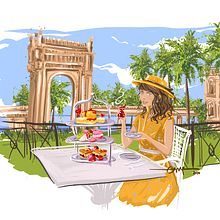 Çırağan Palace Kempinski. Un proyecto de Ilustración arquitectónica y Dibujo digital de Esra Kalay Dönmez - 22.02.2021