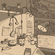Work table. Projeto do curso "Sketching criativo: dê vida e detalhes às suas ilustrações". Projekt z dziedziny Trad, c i jna ilustracja użytkownika Carolina Parente - 22.02.2021