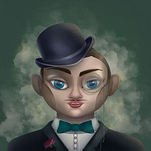 My portrait of Nick Carraway. Design de personagens, Ilustração digital e Ilustração tradicional projeto de Serhio BaKalyna - 22.02.2021