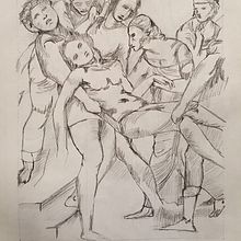 My drawing of "Studio of Deposition by Raphael". Een project van Tekening met potlood van corlandohurtado - 22.02.2021