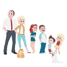 Character design: Thoma’s Family . Desain Karakter, Ilustrasi tradisional & Ilustrasi Anak-Anak proyek oleh Miriam Escobosa Lazaro - 02.23.2021