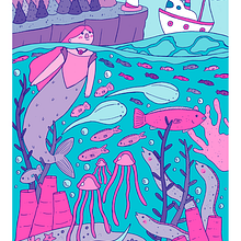 Mermaid Poster. Children's Illustration project by Angie Juanto - 02.23.2021