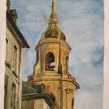 My project in Architectural Sketching with Watercolor and Ink course. Watercolor Painting, Sketching, Drawing, Architectural Illustration, Sketchbook & Ink Illustration project by Adeline Neufeld - 02.22.2021