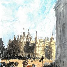 Schweriner Schloss. Un proyecto de Arquitectura, Arte urbano y Pintura a la acuarela de Adolfo Montilva Daboín - 21.09.2020