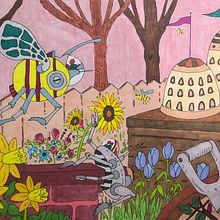 Busy Bees. Un progetto di Disegno artistico, Illustrazione botanica, Illustrazione infantile, Fumetto, Consulenza creativa e Disegno di George Jette - 25.02.2021