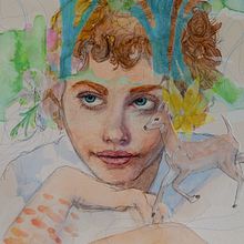 Lilly Pad Princess in Illustrated Portrait in Watercolor course. Un progetto di Illustrazione tradizionale, Belle arti, Pittura, Disegno, Pittura ad acquerello, Disegno di ritratti e Disegno artistico di Stephanie Jagielski - 25.02.2021