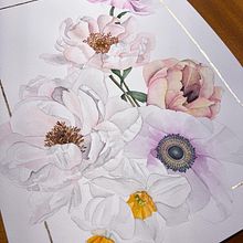 Flores claras en acuarela. Projekt z dziedziny Trad, c, jna ilustracja,  Malarstwo i Malowanie akwarelą użytkownika Verónica Petrina - 25.02.2021