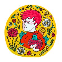 My project in Illustrated portraits with botanical elements course. Traditional illustration project by Kerrie Kubisch - 02.26.2021