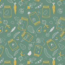 My Veggies Repeat Project. Un proyecto de Dibujo artístico, Ilustración digital y Pattern Design de An Gi - 26.02.2021