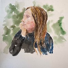 My project in Watercolor Portrait from a Photo course. Un proyecto de Pintura a la acuarela de cappiellolou - 26.02.2021