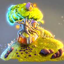 Stylized House. Un proyecto de Dirección de arte, Corrección de color, Teoría del color, Concept Art, Diseño, Diseño digital, Dibujo digital, Ilustración digital, Diseño de juegos, Ilustración tradicional y Diseño de iluminación de Izzaartz - 27.11.2019