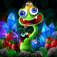 Snakey. Un proyecto de Diseño de personajes 3D, Animación de personajes, Diseño de personajes, Corrección de color, Teoría del color, Concept Art, Diseño, Dibujo digital, Ilustración digital, Diseño de videojuegos, Diseño gráfico, Ilustración tradicional e Instagram de Izzaartz - 12.12.2019