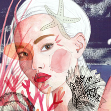 Mein Kursprojekt: Illustriertes Porträt mit Aquarell. Un projet de Aquarelle, Illustration numérique, Peinture numérique, Illustration traditionnelle , et Dessin de portrait de Nadja - 28.02.2021