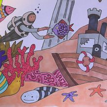 Under the sea. Un progetto di Illustrazione infantile, Fumetto, Creatività, Disegno, Illustrazione tradizionale e Illustrazione con inchiostro di George Jette - 28.02.2021