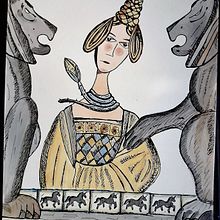 Dama col Liocorno - Elaborato da un corso di Alfredo Càceres. Een project van Traditionele illustratie van Tosca D'Aprile - 28.02.2021