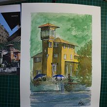 My project in Architectural Sketching with Watercolour and Ink course. Architectural Illustration, and Watercolor Painting project by Peter Downey - 02.28.2021
