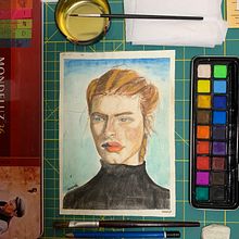 Meu projeto do curso: Caderno de retratos em aquarela. Een project van Schilderij, Aquarelschilderen,  Portrettekening y Sketchbook van Yohana Prado - 15.03.2021