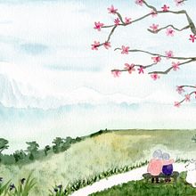 My project in Watercolor Illustration with Japanese Influence course. Een project van Kinderillustratie van Orianne Mio - 01.03.2021