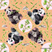 Pandas patterns. Creativit, Drawing, Pencil Drawing, Digital Drawing, Design, Character Design, Product Design, Digital Design, Graphic Design, Traditional illustration, Digital Illustration, Children's Illustration, Naturalistic Illustration, Pattern Design, Watercolor Painting, and Gouache Painting project by Adelaida Pérez Santos - 03.02.2021