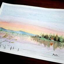 Paisaje en acuarela. Un progetto di Disegno, Illustrazione tradizionale, Pittura e Pittura ad acquerello di Sergio Vera - 13.11.2020