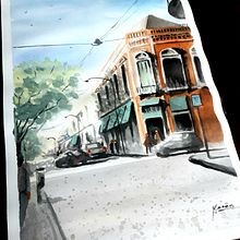 Paisaje urbano en acuarela. Un progetto di Belle arti, Disegno, Illustrazione tradizionale, Pittura e Pittura ad acquerello di Sergio Vera - 07.11.2020