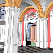 Real Fábrica de Tabacos de Sevilla 3D. Infografia, 3D, Arquitetura, Arquitetura digital, Arquitetura de interiores, e 3D Design projeto de Rafael Bravo - 06.03.2016
