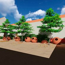 Patio andaluz. 3D, Arquitetura, 3D Design, Infografia, e Arquitetura de interiores projeto de Rafael Bravo - 26.07.2018