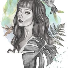 Meu projeto do curso: Ilustração de retrato com técnicas manuais e digitais. Un progetto di Illustrazione tradizionale e Illustrazione digitale di Karem Santos - 03.03.2021