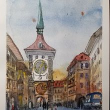 Mein Kursprojekt: Stadtlandschaften in Aquarell. Un projet de Aquarelle de Chri Ste - 06.03.2021