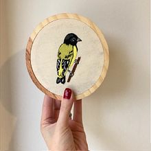 Pintassilgo (Goldfinch bird) Ein Projekt aus dem Bereich Stickerei von Beatrix Reche - 03.03.2021