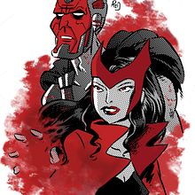 Wanda y Vision. Comic, Creativit, Drawing, and Traditional illustration project by Alberto Peral Alcón - 03.03.2021