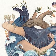 Mundos flotantes de acuarela. Un proyecto de Dibujo, Ilustración tradicional, Pintura a la acuarela e Ilustración editorial de Amaia Naberan Urkiaga - 04.03.2021