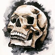 Skull. Projekt z dziedziny Malowanie akwarelą użytkownika Eileen Bedore Doll - 05.03.2021