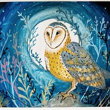 Barn Owl. Projekt z dziedziny Malowanie gwaszami użytkownika Eileen Bedore Doll - 05.02.2021