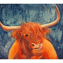 Highland cow. Projekt z dziedziny Malowanie gwaszami użytkownika Eileen Bedore Doll - 05.02.2021