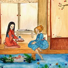 Mi Proyecto del curso: Ilustración en acuarela con influencia japonesa. Ink Illustration, and Watercolor Painting project by Gaby Grover - 03.06.2021